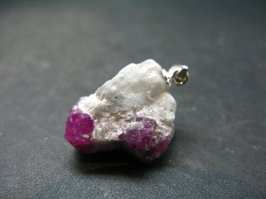Ruby Silver Pendant from Afghanistan - 1.0" - 4.6 Grams