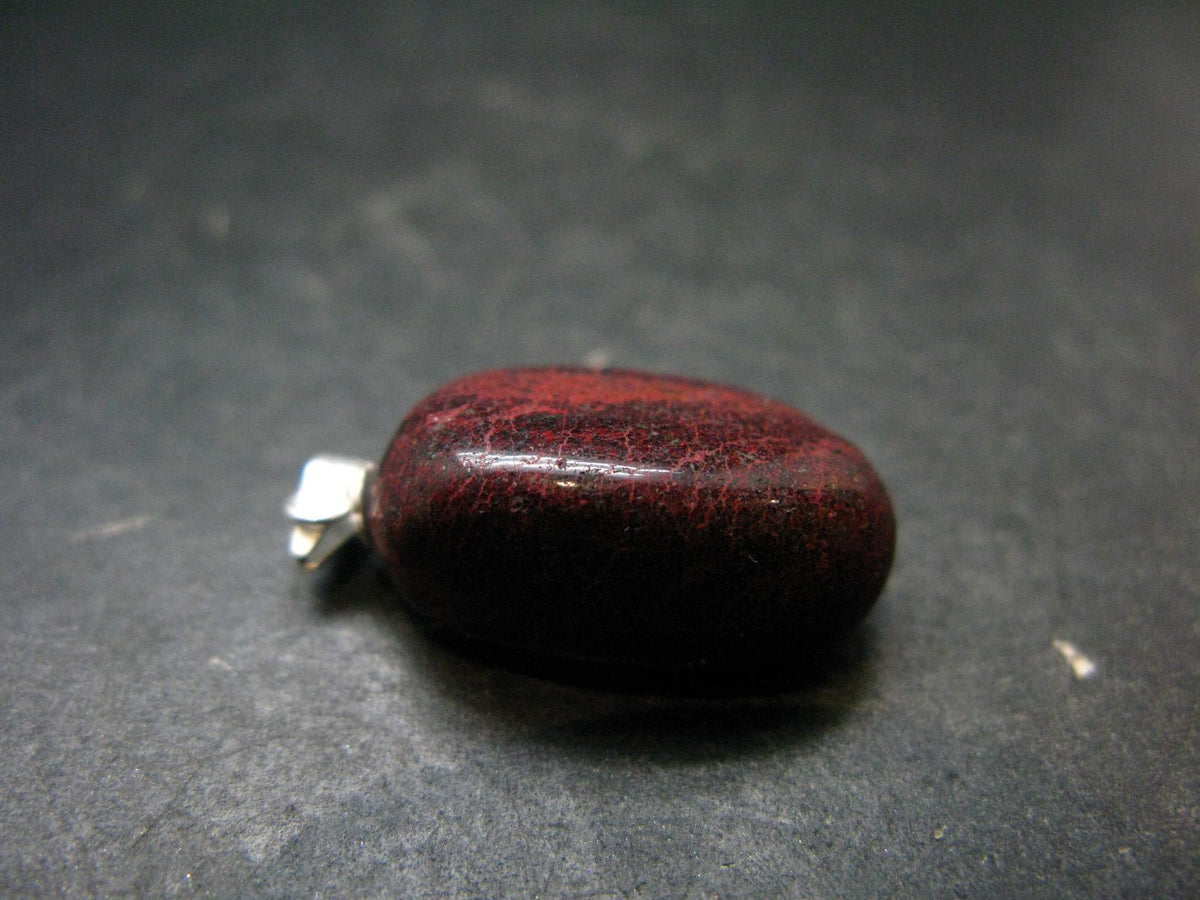 Red Cinnabar Cinabar Tumbled Pendant From Spain - 4.62 Grams - 0.1.2"