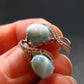 Natural Cabochon Larimar Pectolite 925 Sterling Silver Earrings from Dominican Republic - 2.77 Grams