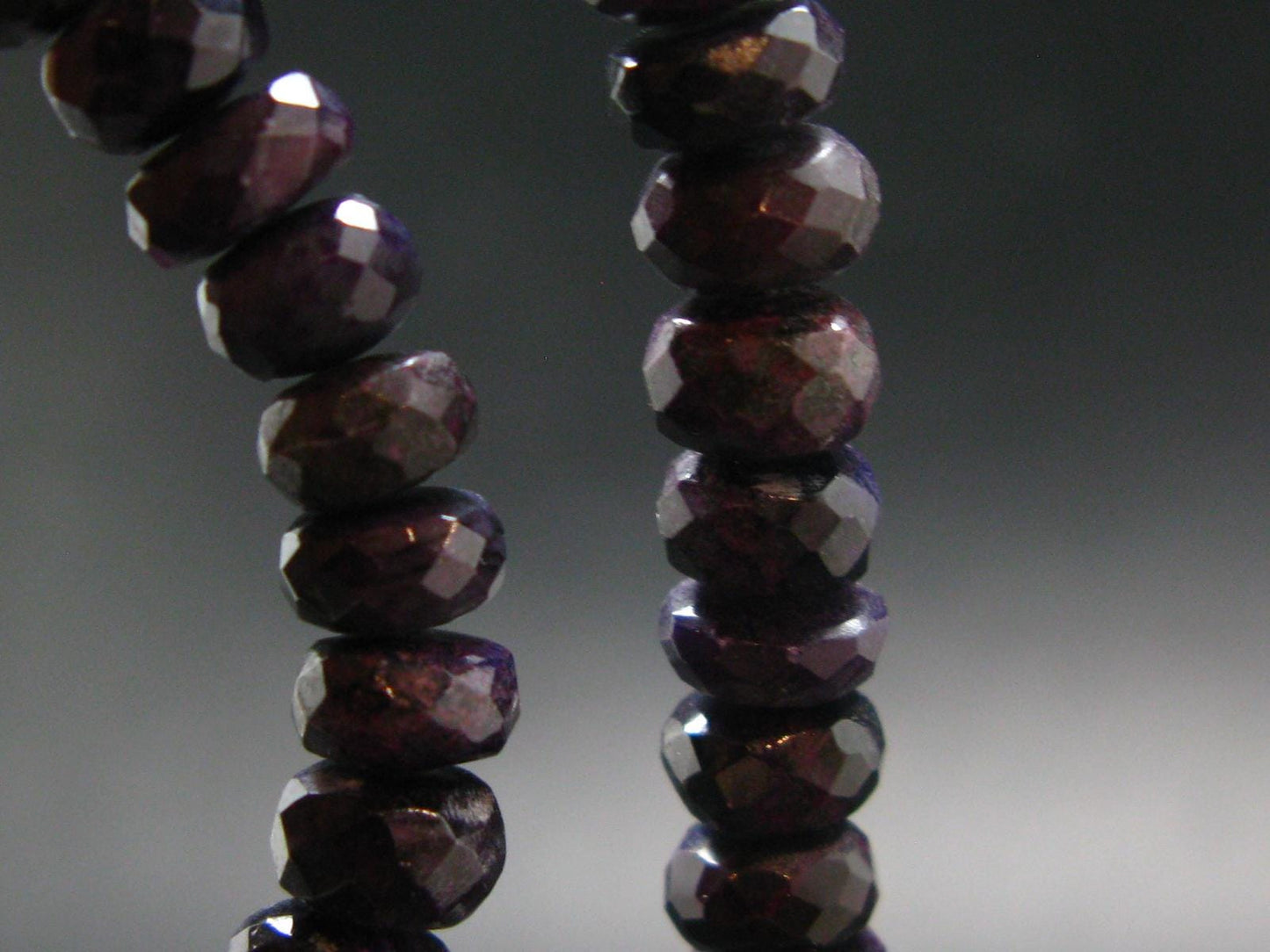 Purple Sugilite Rondelle Faceted Beads Necklace From Namibia - 20" - 37.88 Grams