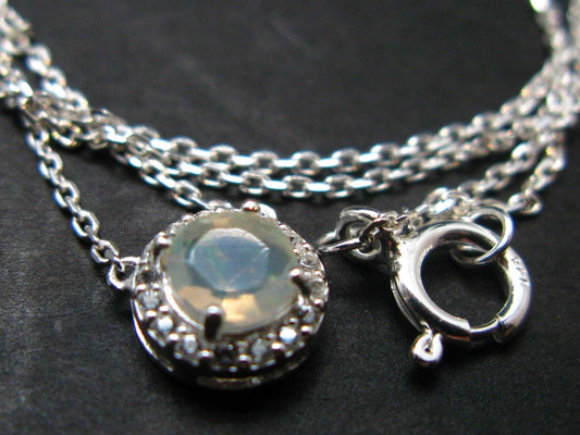 Precious Opal Sterling Silver Pendant With Chain from Ethiopia - 1.82 Grams