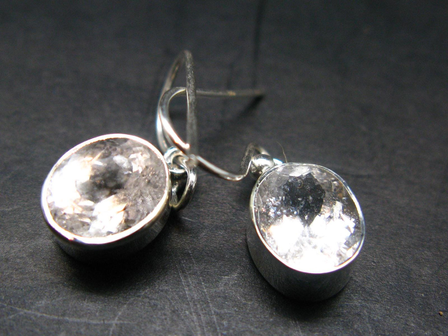 Phenakite Phenacite Silver Earrings From Russia - 3.23 Grams