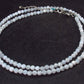 Lightweight Gem Sparkly Faceted Aquamarine Tiny Beads Necklace from Brazil - 17"