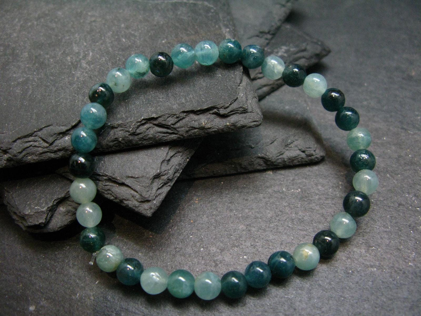 Rare Grandidierite Genuine Bracelet ~ 7 Inches ~ 6mm Round Beads