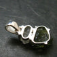 Moldavite & Herkimer Diamond Silver Pendant - 0.9" - 2.0 Grams