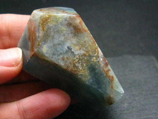 Aquatine Blue Calcite Tumbled Stone from Argentina - 2.0"- 56.25 Grams