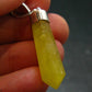 Rare Yellow Brucite Crystal Silver Pendant From Pakistan - 1.6" - 3.05 Grams