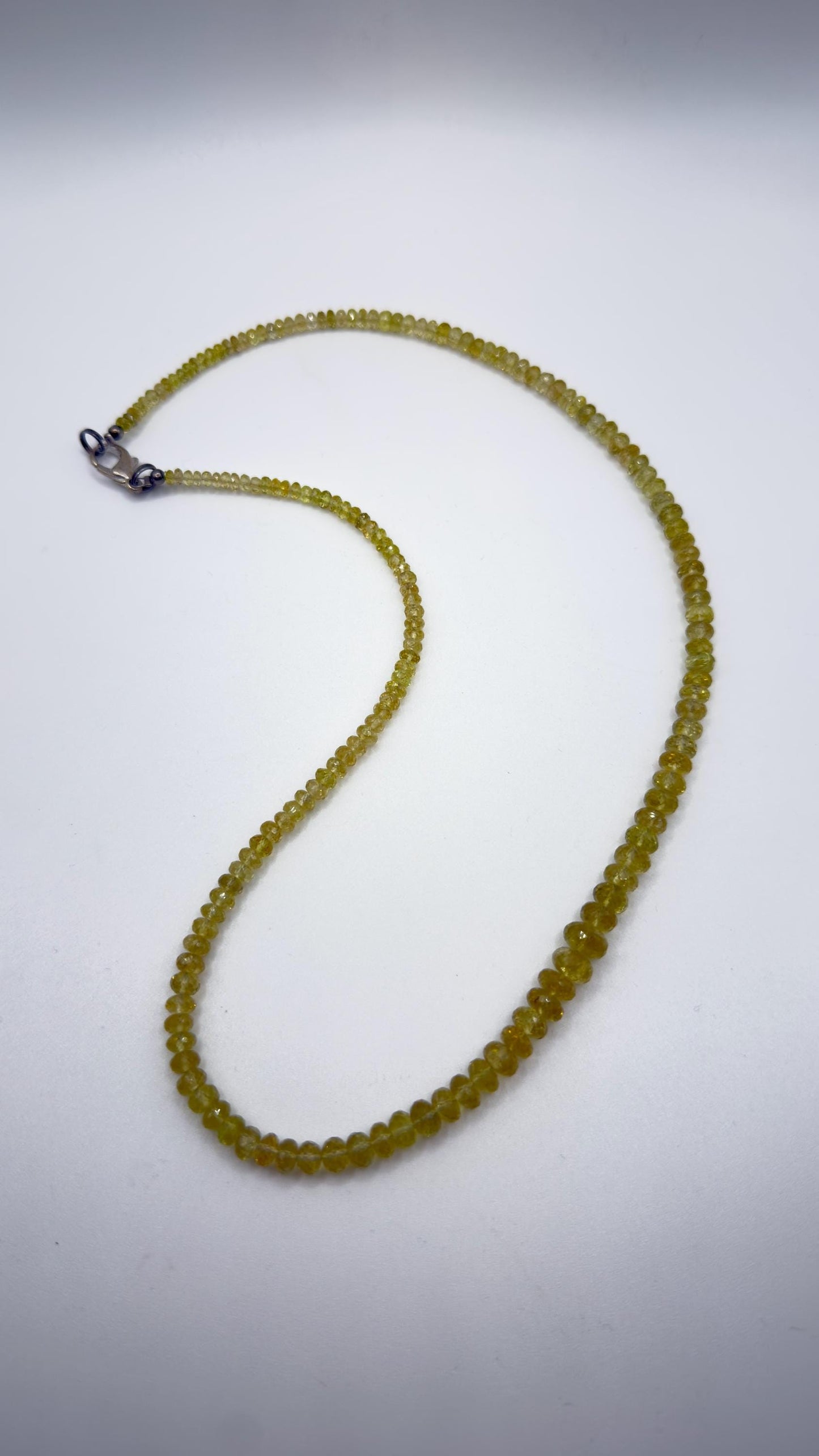 Natural Chrysoberyl, Gemstone Beaded Necklace, Faceted Crystal Strand, Minimalist Jewelry Gift for Her