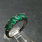 Emerald Faceted Silver Ring from Colombia - 3.42 Grams Total - Size 8