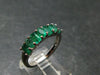 Emerald Faceted Silver Ring from Colombia - 3.42 Grams Total - Size 8
