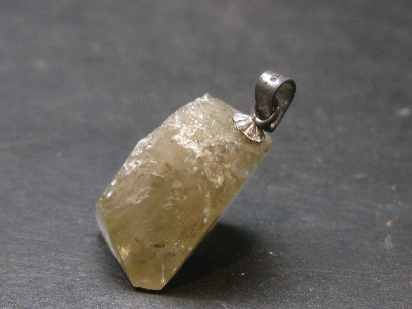 Nice Terminated Danburite Crystal Silver Pendant from Russia - 1.0" - 3.86 Grams