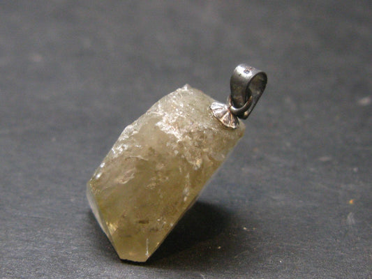 Nice Terminated Danburite Crystal Silver Pendant from Russia - 1.0" - 3.86 Grams