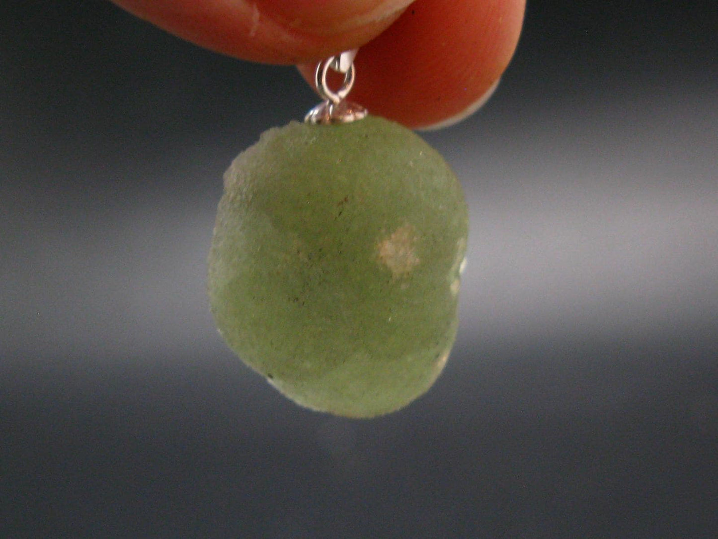 Very nice Prehnite Silver Pendant from Mali - 1.0"