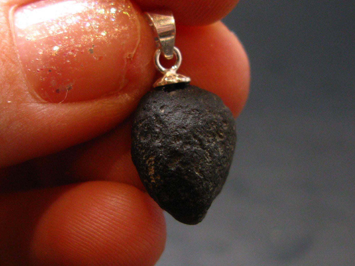Rare Saffordite Cintamani Stone Pseudotektite Pendant from Arizona USA - 8.05 Carats - 0.8"