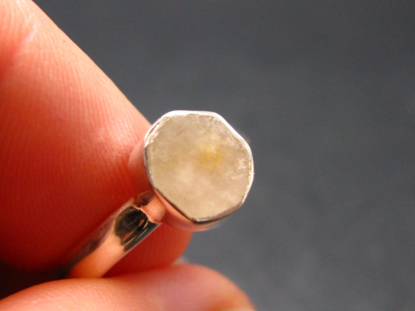 Phenakite Phenacite Crystal Silver Ring From Nigeria - Size 6 - 1.78 Grams