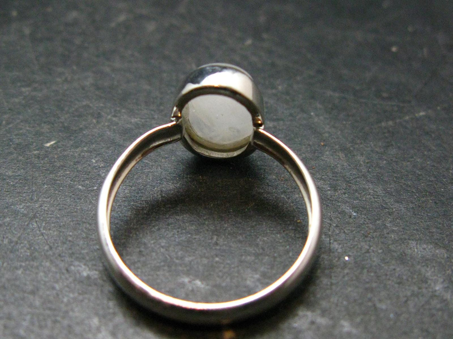 Natrolite Silver Cabochon Ring From Russia - 2.47 Grams - Size 8.0