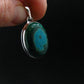 Malachite And Chrysocola Silver Plated Pendant from Congo - 1.4" - 9.49 Grams