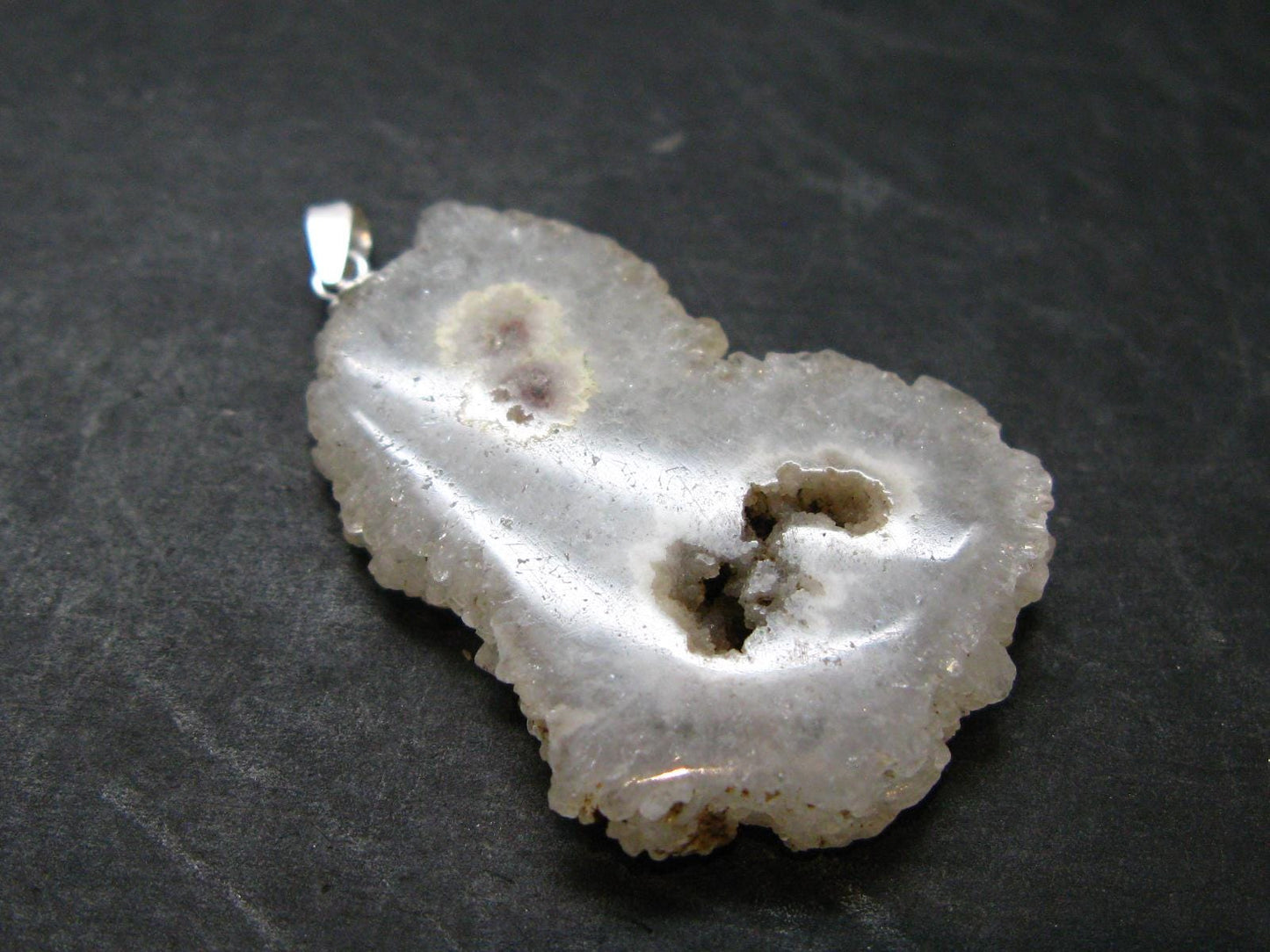 Anandalite Quartz Crystal Silver Pendant From India - 1.6" - 8.11 Grams