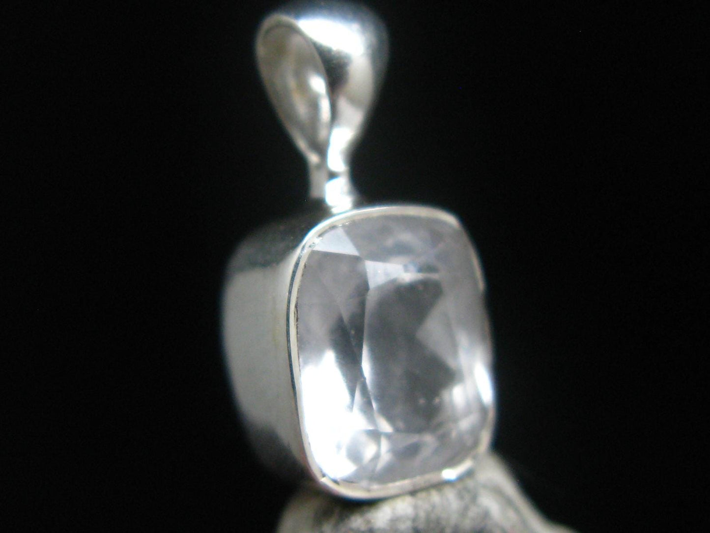 Gem Phenakite Phenacite Facetted Pendant from Russia - 1.47 Grams - 0.6"