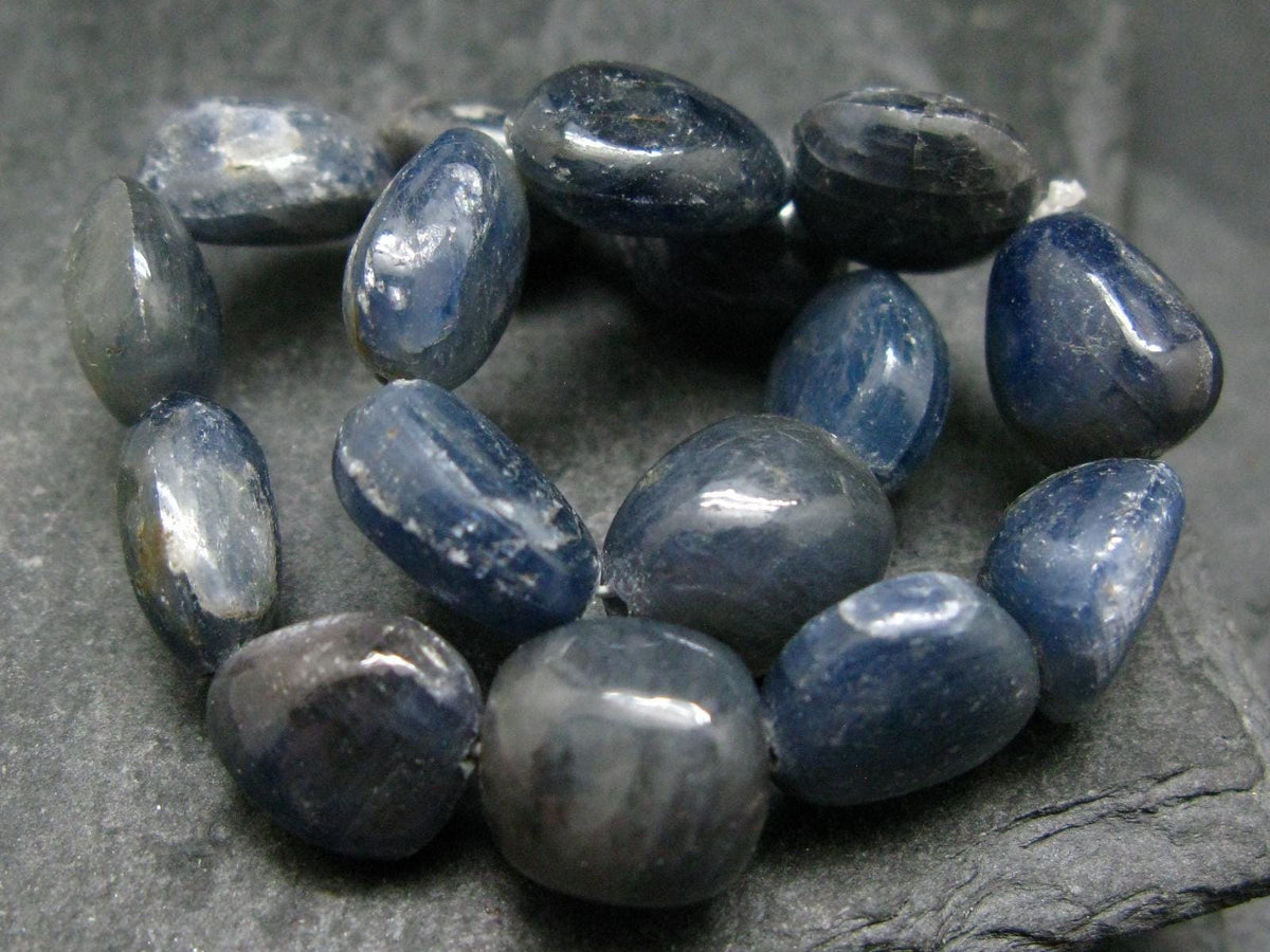 Blue Color Sapphire Genuine Bracelet ~ 7 Inches ~ 12mm Tumbled Beads
