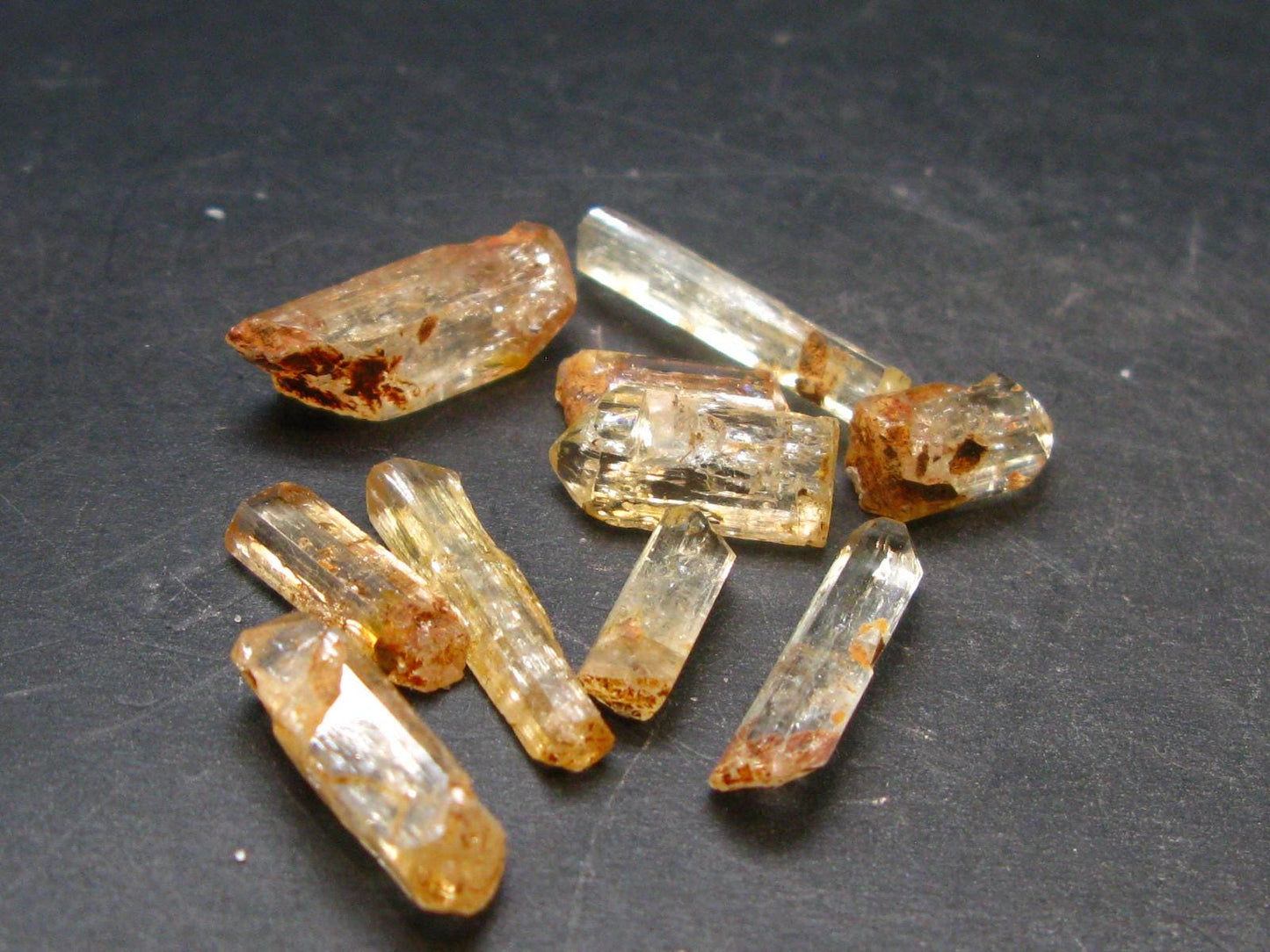 Lot of 10 Imperial Topaz Crystals From Zambia - 57.5 Carats