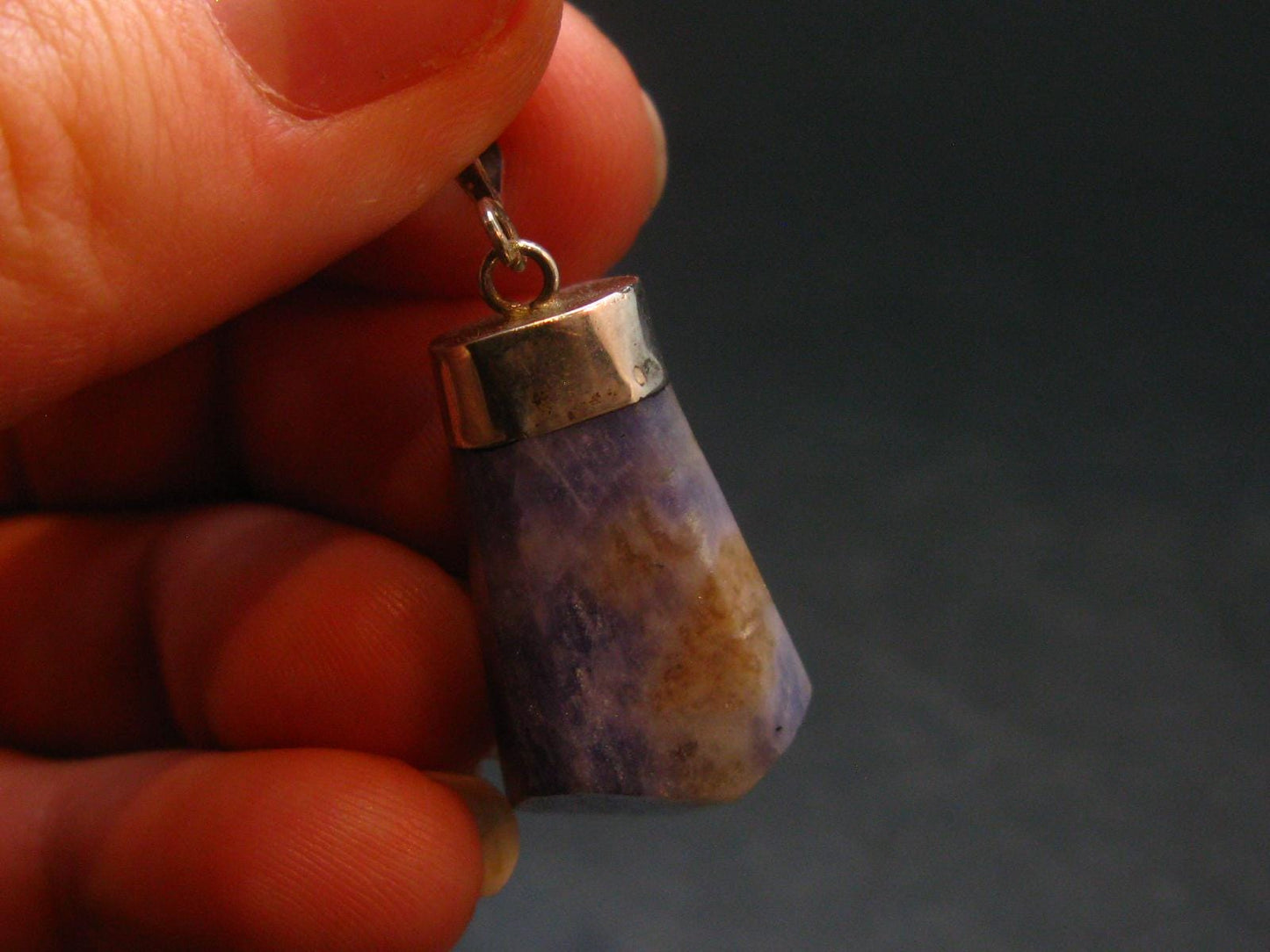 Rare Raw Hackmanite Silver Pendant from Afghanistan - 1.4" - 4.27 Grams
