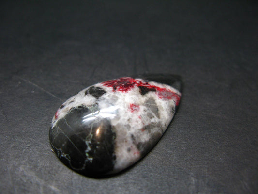 Cinnabar in Dolomite Cabochon from China - 9.24 Grams - 37 x 23 mm
