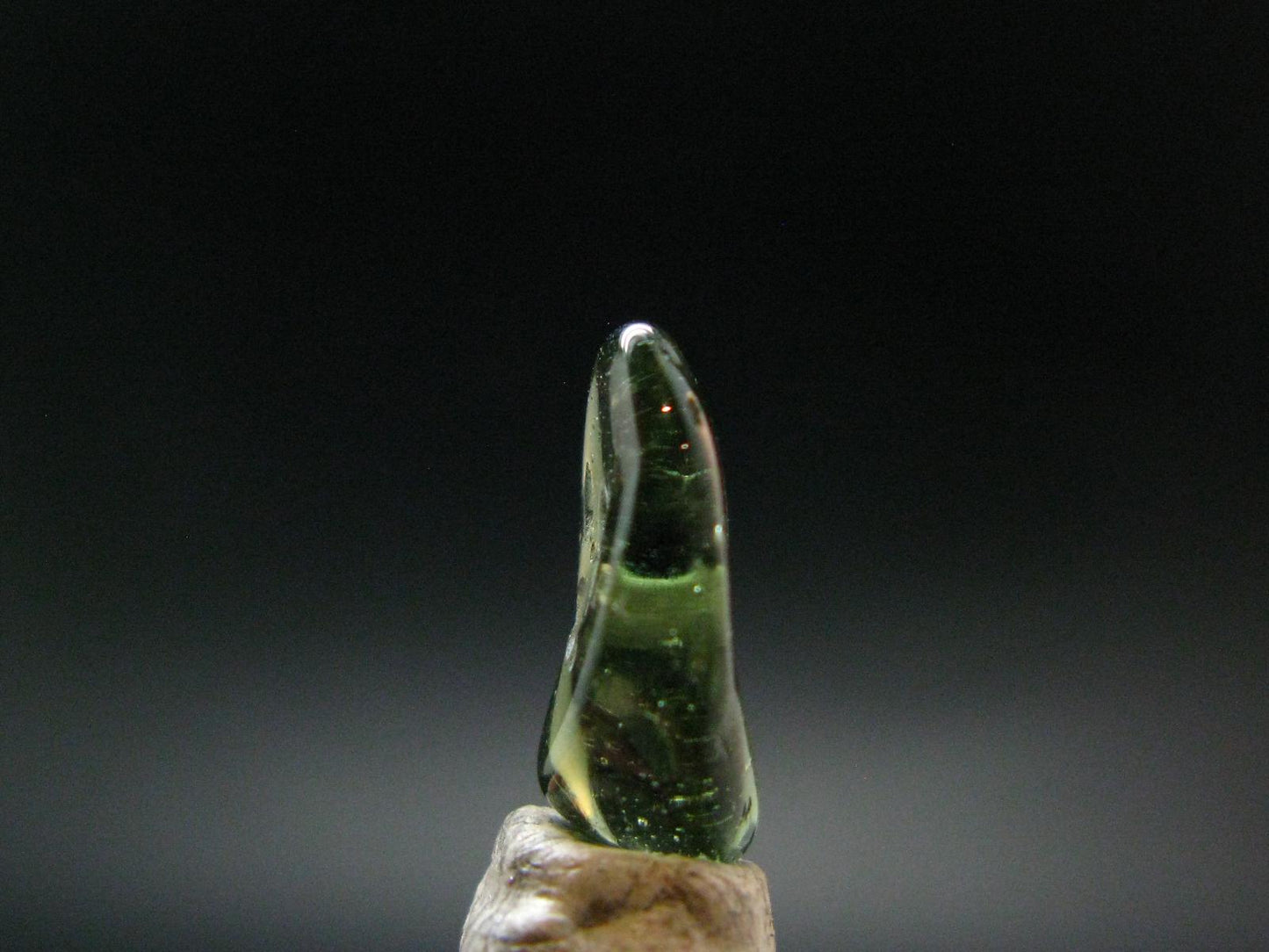 Moldavite Tektite Tumbled Bead from Czech Republic - 12 mm - 2.35 Carats