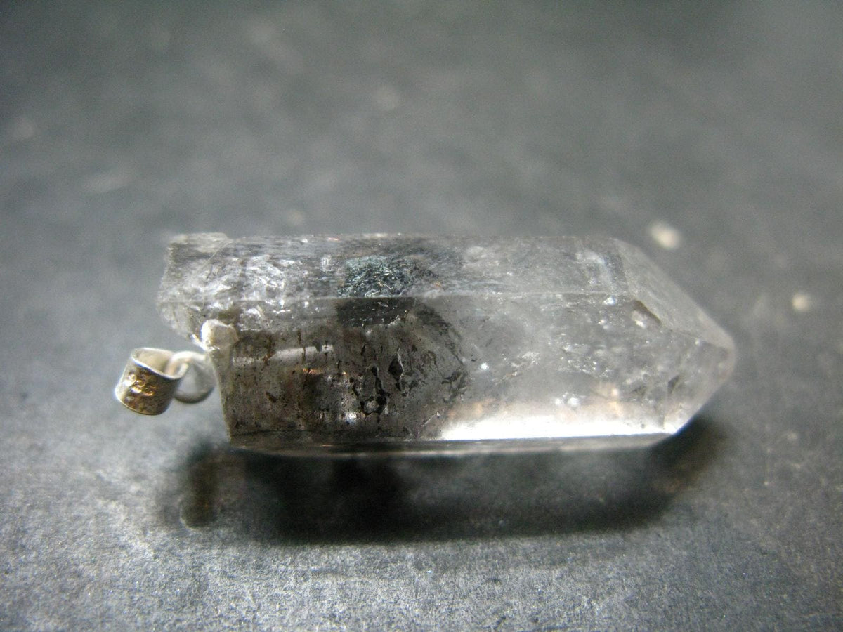 Nice Terminated Tibetan Black Quartz Pendant from Tibet - 1.5" - 6.67 Grams