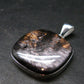 Tumbled Hypersthene Silver Plated Pendant From Canada - 1.4" - 11.32 Grams