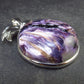 Rare High-Quality Charoite Pendant in SS From Russia - 1.7" - 17.2 Grams