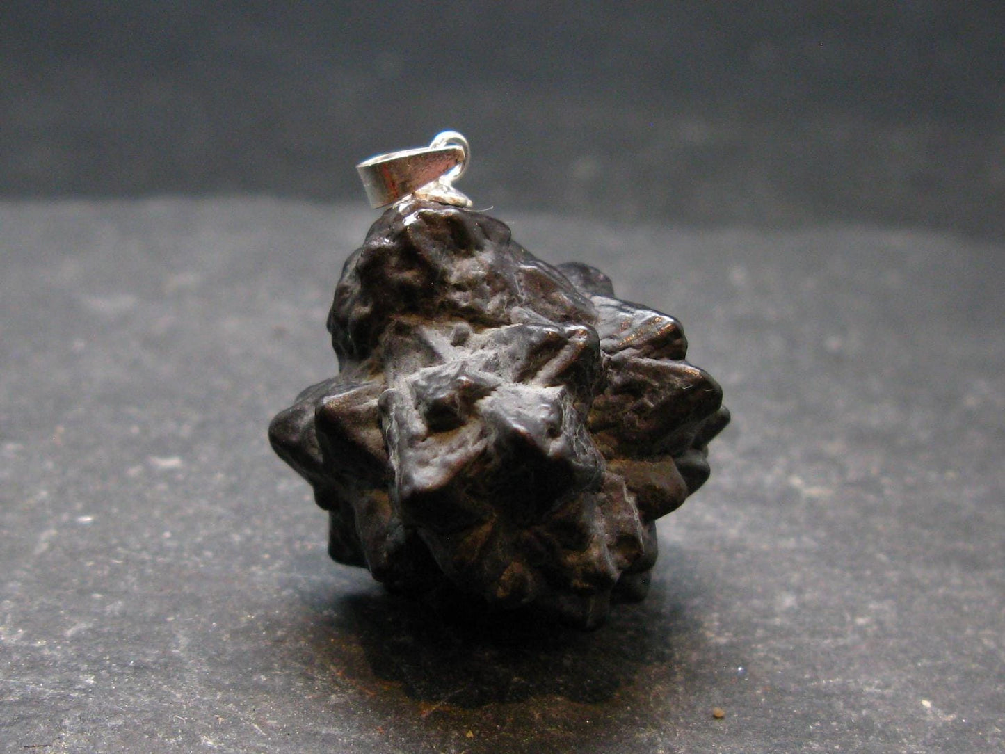 Very Rare Z-Stone (Limonite after Marcasite) Silver Pendant from Sahara Dessert, Egypt - 1.2" - 17.88 Grams
