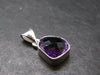 Large Genuine Rich Purple Amethyst Sterling Silver Pendant From Brazil - 0.9" - 3.32 Grams