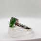 Green Helenite Heart Ring – Sterling Silver Romantic Gemstone Statement Ring