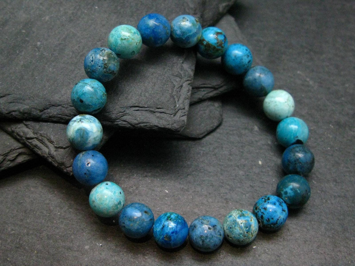 Blue Opal Genuine Bracelet ~ 7 Inches ~ 10mm Round Beads