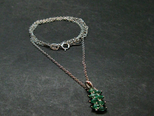 Emerald Silver Pendant W/Chain From Colombia - 2.27 Grams Total