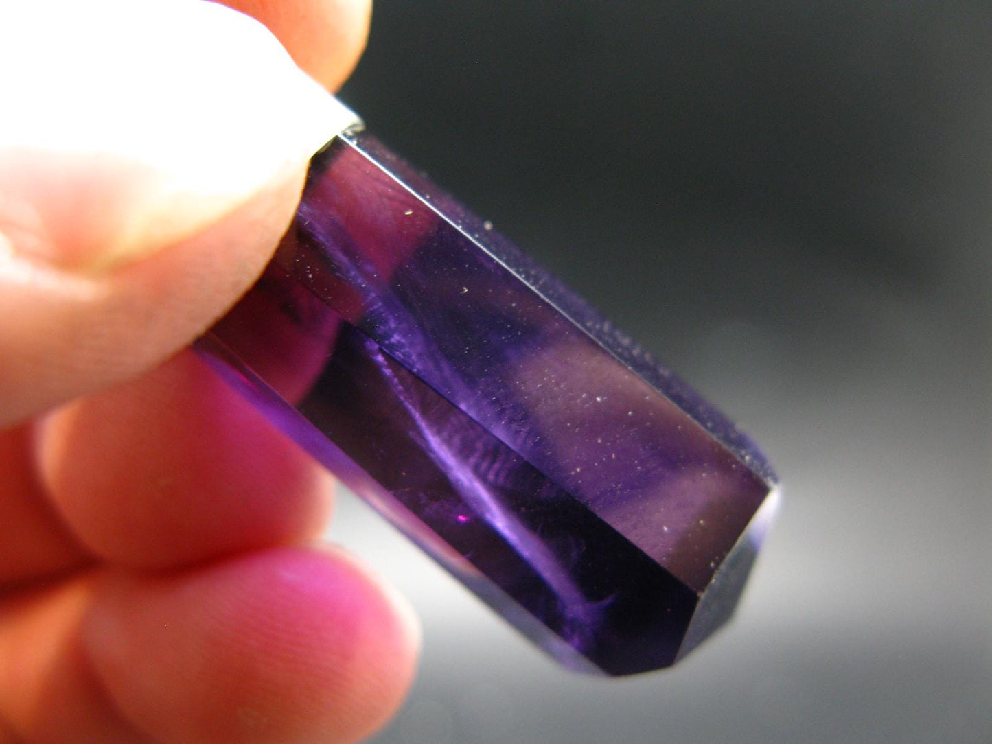 Genuine Rich Purple Faceted Amethyst Silver Pendant From Brazil - 2.1" - 14.48 Grams