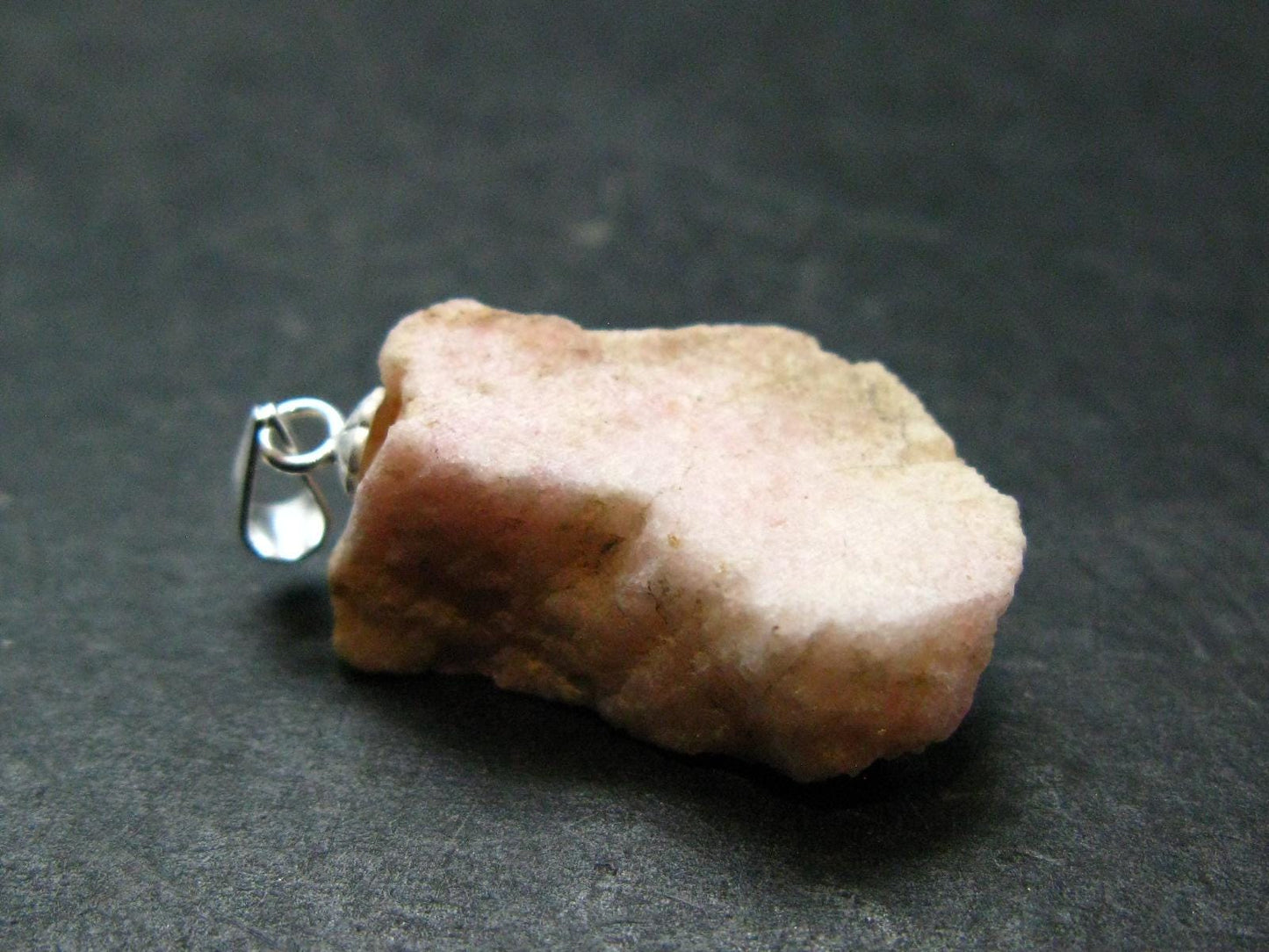 Rare Pink Tugtupite Sterling Silver Pendant From Greenland - 1.1" - 3.05 Grams
