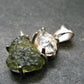 Moldavite & Herkimer Diamond Silver Pendant - 0.9" - 2.38 Grams