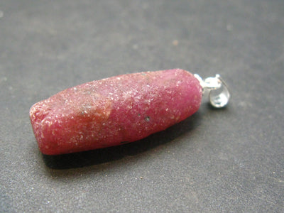 Rare Ruby Crystal Silver Pendant from India - 1.3"