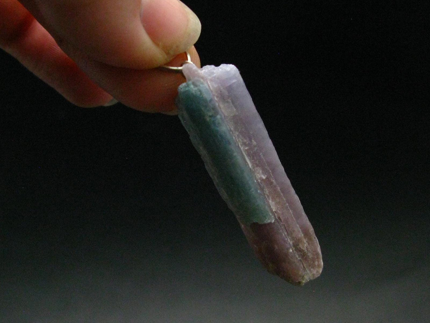 Rarest Paraiba Copper Blue Tourmaline Crystal Silver Pendant From Brazil - 1.8" - 6.55 Grams