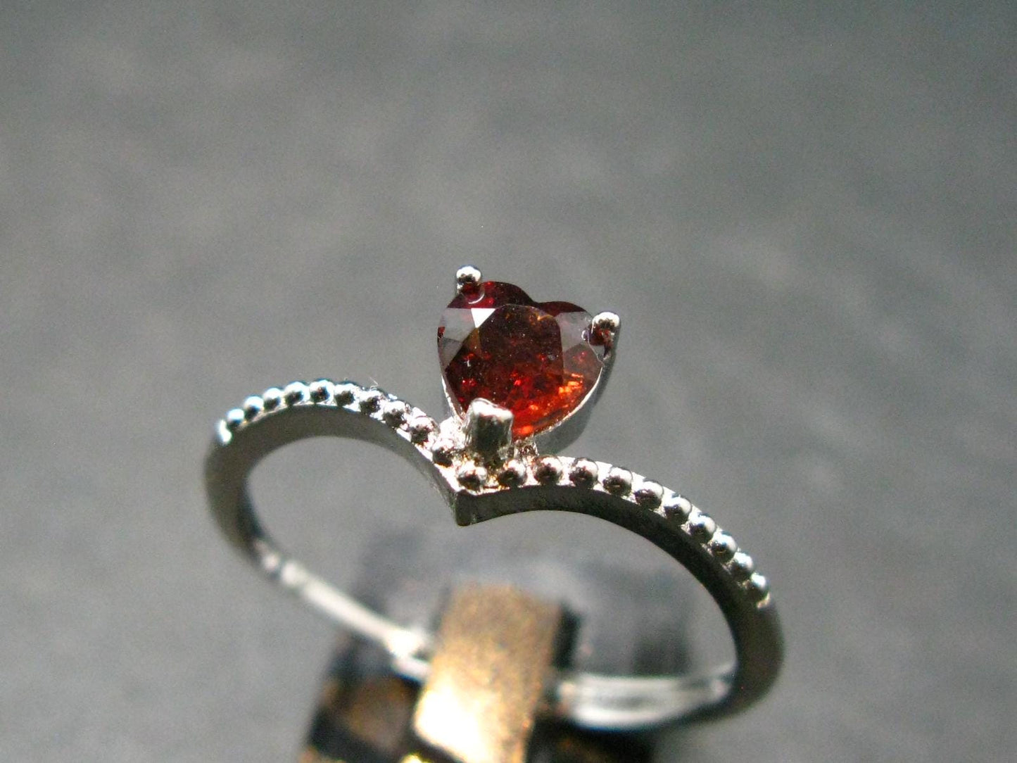 Spessartine Garnet Ring From Tanzania - Size Adjustable - 1.18 Grams