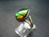 Ammolite Amolite Sterling Silver Ring From Canada - 4.31 Grams - Size 8