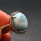 Larimar AAA Quality Sterling Silver Ring - Size 8.5 - 3.12 Grams