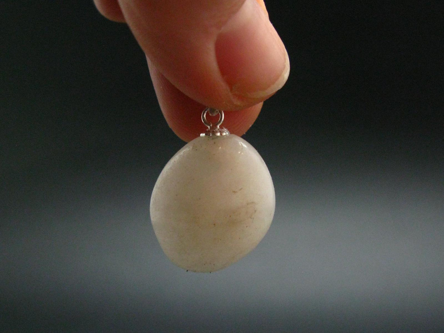 Very Rare White Cryolite 925 Silver Pendant from Greenland - 1.0" - 4.51 Grams
