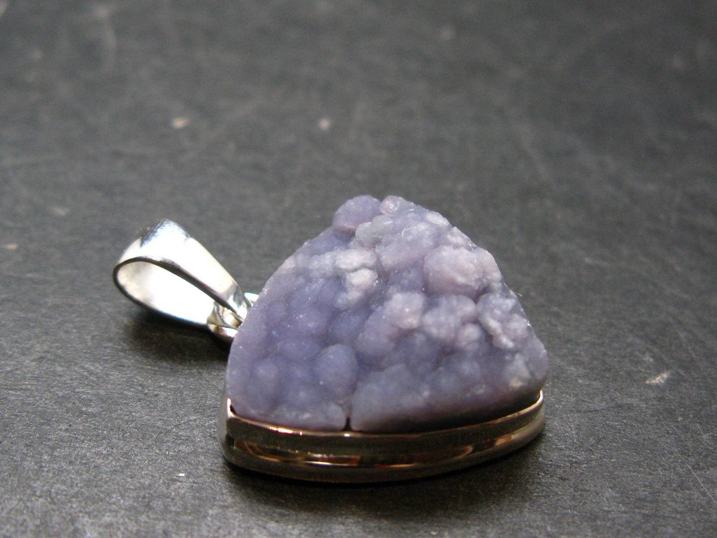 Purple Grape Agate Cluster Silver Pendant From Indonesia - 1.2" - 6.92 Grams