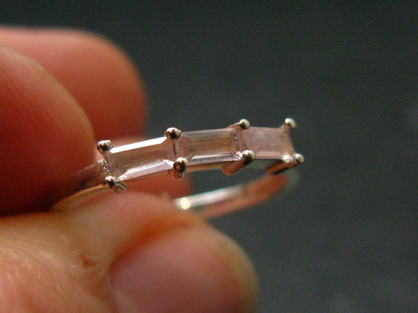 Natural Rose Quartz Ring from Brazil - 1.49 Grams - Size 6