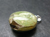 Green Kyanite Crystal Silver Pendant From Tanzania - 1.0"