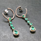 Gem Emerald Faceted Silver Earrings From Colombia - 4.62 Grams Total