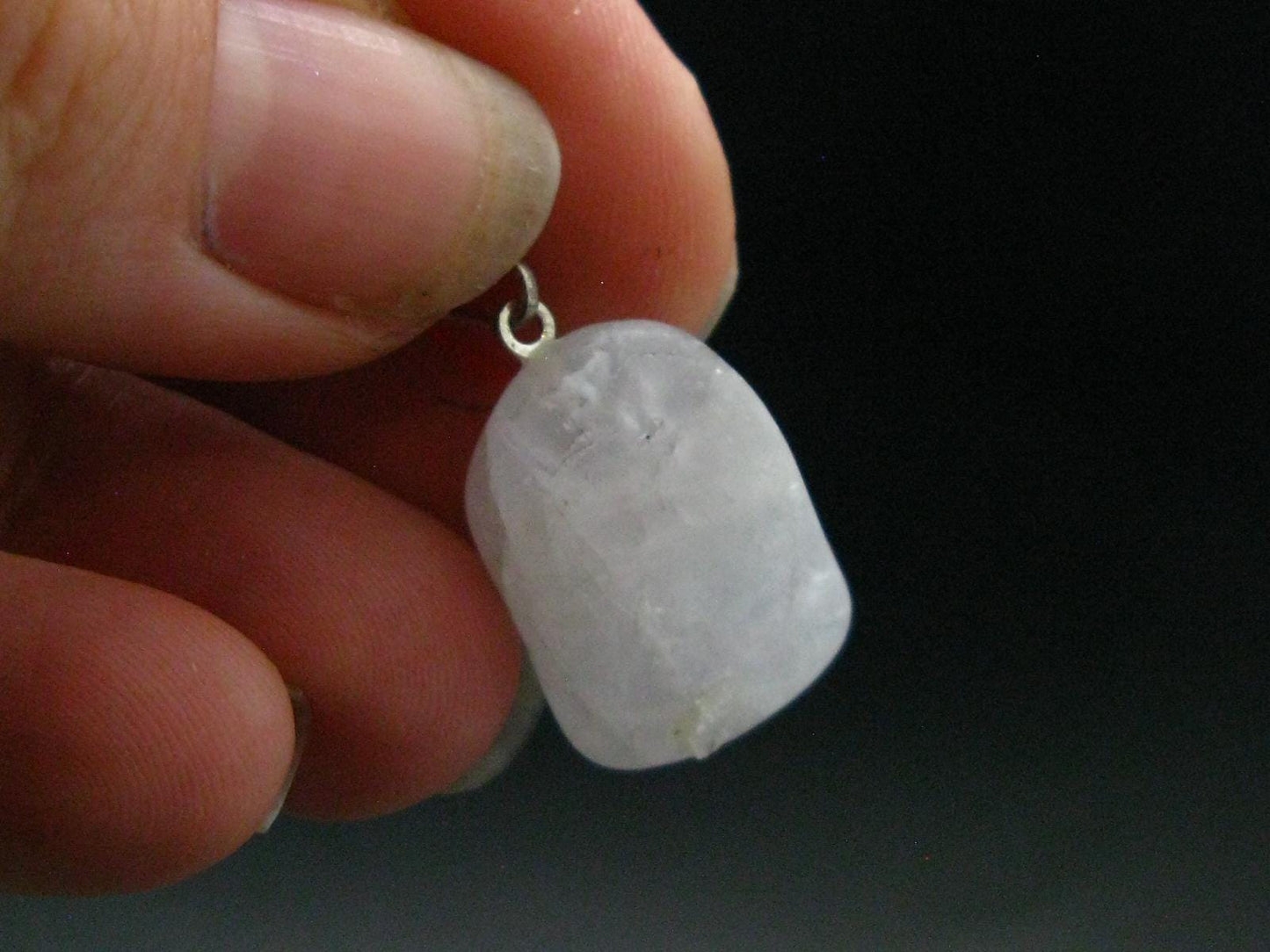 Nice Lilac Amblygonite Crystal Silver Pendant from Brazil - 1.1" - 3.97 Grams